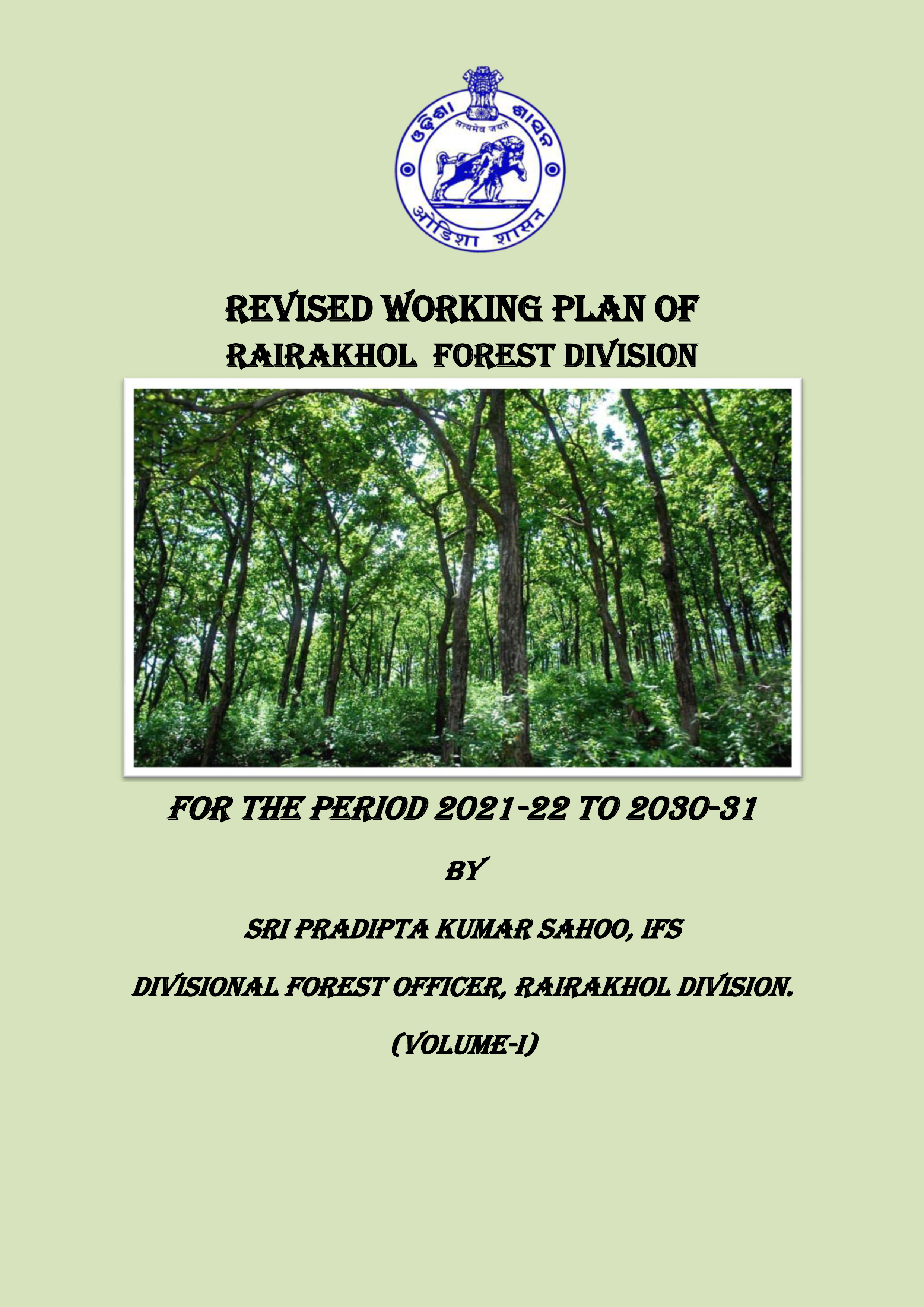 Working Plan of Rairakhol Forest Division